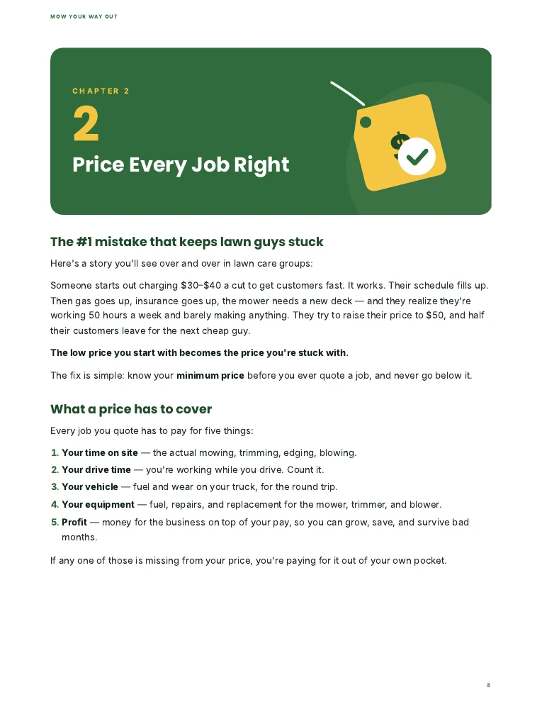 Chapter 2 sample: Price Every Job Right